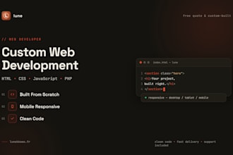 build a custom website from scratch with clean code