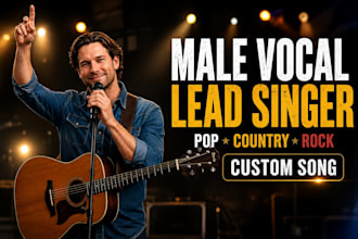 be your male vocal lead male singer vocalist for pop country rock custom song