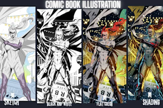 be your comic book artist for comic book illustration, comic strip comic artist