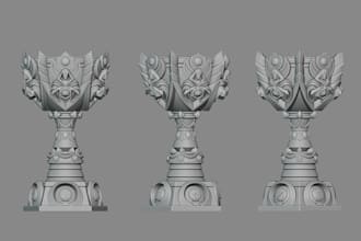 design custom 3d trophy, award and medal models for 3d printing