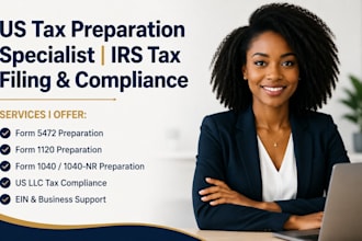 prepare US llc form 5472, 1120, 1040 usa tax returns us tax filing usa