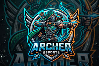 design modern style for archer e sport mascot logo with express delivery