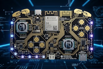 design custom esp32 gaming controller pcb, keyboard, embedded systems,  firmware