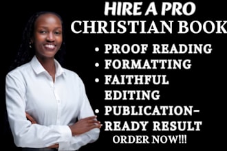 do christian book editing, proofreading, and book formatting