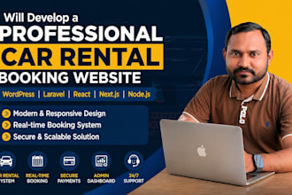 develop a professional car rental booking website with admin panel