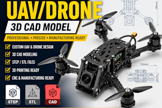 design a custom uav drone and 3d cad model