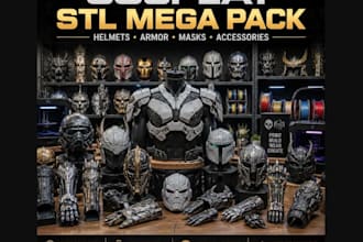 wearable 3d cosplay armor 3d mask 3d helmet cosplay creation stl for 3d printing