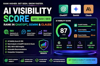 build ai visibility score to rank in chatgpt, gemini, claude with GEO, aeo, SEO