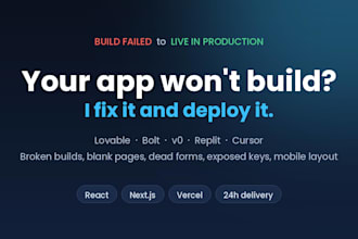 fix and deploy your broken react or nextjs website