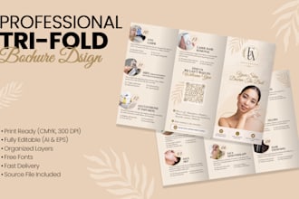 design a professional tri fold brochure, bi fold brochure, company profile