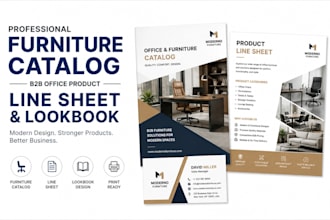 design sales furniture catalog, b2b office product catalogue line sheet lookbook