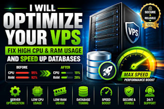 optimize your vps, fix high cpu ram usage, and speed up databases