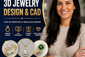 do 3d jewelry design and cad modeling for 3d printing and necklace design