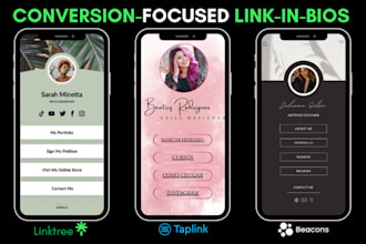 design and optimize linktree beacons taplink stan store bio links for conversion