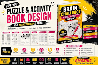make word search, cryptogram, sudoku, crossword, puzzle activity book for KDP