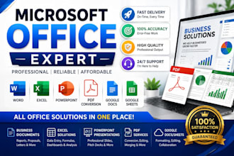be your microsoft office expert, word, excel, google sheet