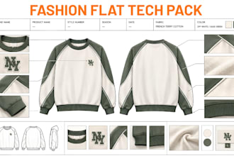 draw fashion flat sketch clothing technical drawing apparel technical flat