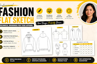 draw fashion flat sketch clothing technical drawing apparel technical flat