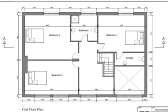 redraw floor plans for real estate agents with 2d architectural drawing