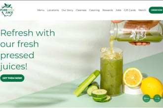 design wix juice bar website cold pressed juice detox juice juice cafe website