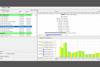 create gantt chart, wbs, raci chart, s curves in primavera p6