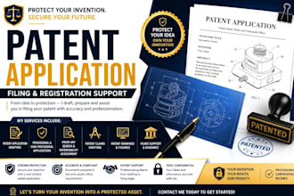 draft, prepare, assist with patent filing and registration