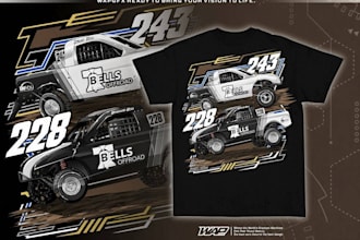 create a custom amazing automotive tshirt design