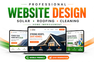 design solar, roofing, cleaning and home improvement website