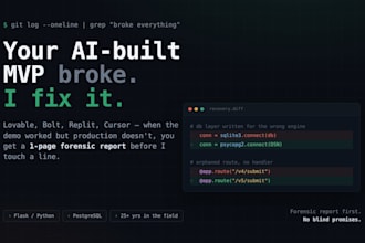 rescue and fix your broken ai or vibe coded mvp