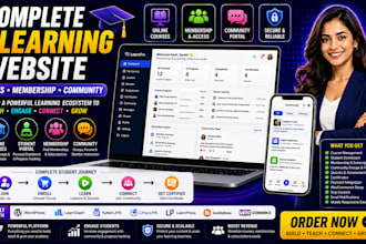 build complete elearning website with lms membership and community portal system
