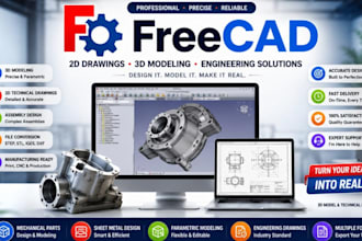 do 3d modelling for you in freecad
