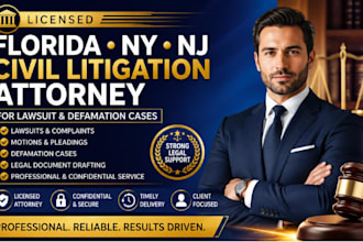 licensed florida ny nj civil litigation attorney for lawsuit lawyer defamation