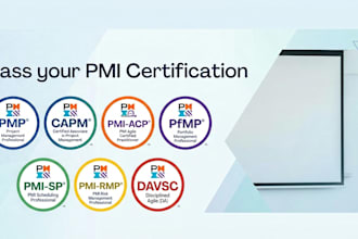 assist with pmp, pmi acp, capm and all pmi certification