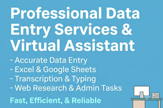 be your virtual assistant for data entry and transcription