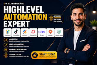 integrate highlevel tiktok ads jotform convertkit stripe zapier openai agent