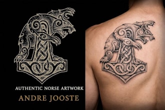 design a custom viking tattoo or authentic norse artwork