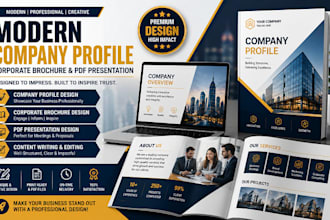 create modern company profile, corporate brochure and PDF presentation
