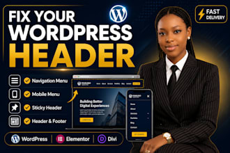 fix wordpress header, navigation menu and mobile menu