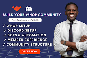whop store setup and discord server setup for creators