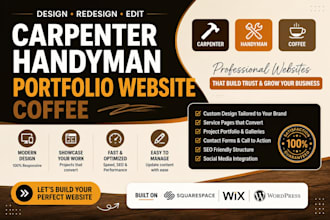 design redesign or edit your carpenter handyman portfolio coffee website