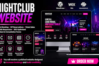 design a modern nightclub, bar, and lounge website