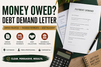 write a professional debt collection and payment demand letter