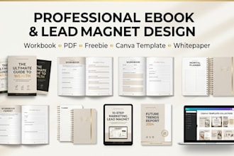 design modern canva ebook, workbook and lead magnet PDF