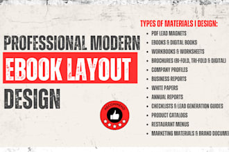 create professional PDF lead magnet, workbook, ebook and canva design