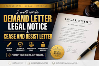 write demand letter legal notice and cease and desist letter