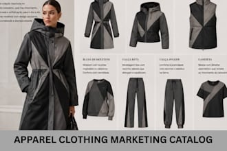 design PDF promotional catalog lookbook for fashion and apparel company