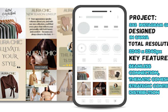 design custom seamless instagram grid post templates in canva