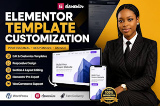 customize elementor template for wordpress website