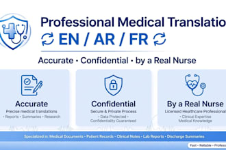 translate medical reports and provide nursing consultation