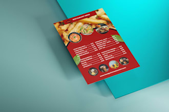 create stylish food flyer, food menu designs for restaurant or cafe